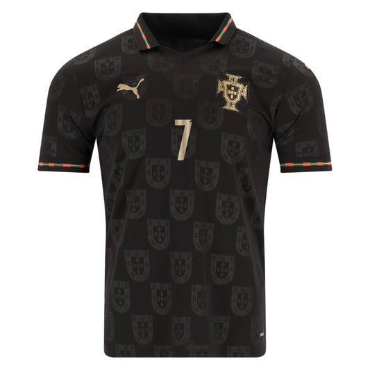 Portugal Fan Jersey Black Panther 2025/26 #13 Eusebio and #7 Ronaldo