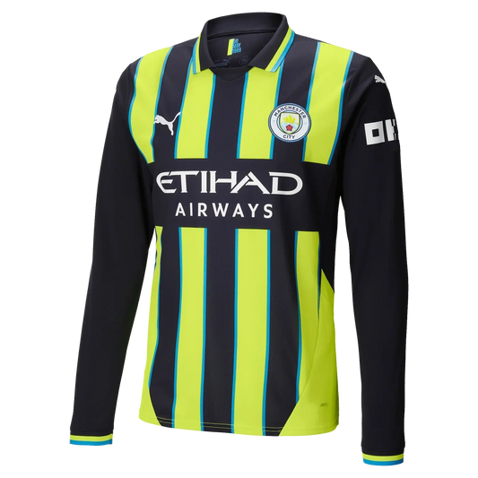 #11 Doku Manchester City Away Jersey 2024/2025 Long Sleeve