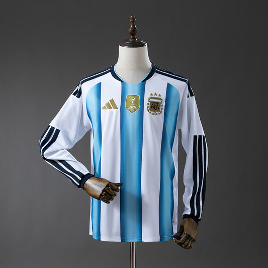 Argentina Home Long Sleeve Fan Jersey Shirt 2026 World Cup